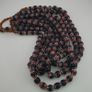 Antique Venetian Style Big Black Chevron Glass Beads Necklace Strand Image 2