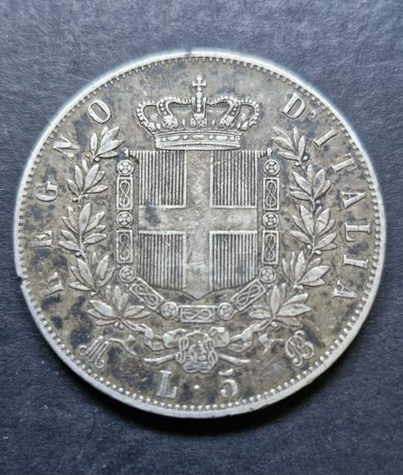 1875 M-BN Italy 5 Lire - Victor Emmanuel II Silver coin