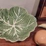 Vintage Mid Century Portuguese Ceramic Majolicaware Cabbage Leaf Bowl Complete with Five Pieces of Fruit by Bordallo Pinheiro, Circa 1950s - Kitschtastic!!! Image 7