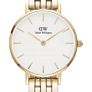 Brand New Daniel Wellington Petite 5-Link Evergold 28mm White Dial Gold Plated Steel Bracelet Watch. Image 2