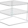 Corner Plate Rack For Kitchen Cupboards | Square Add a shelf White Plate Stacker Organiser Image 4