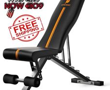 NEW SALE | Foldable Adjustable Weight Bench | 90 Degree, Incline, Decline, Flat | Pre Assembled | Weights Set Compatible | Home Gym Benches | Full Body Workout Exercise