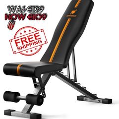 NEW SALE | Foldable Adjustable Weight Bench | 90 Degree, Incline, Decline, Flat | Pre Assembled | Weights Set Compatible | Home Gym Benches | Full Body Workout Exercise