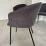 Dark Grey Fabric Dining Chairs Image 2