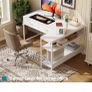 L Shaped Computer Desk with 2 Drawers,Office Corner Desk, White 100cm,2 Drawers and 2 Storag  e Shelves for Extra Storage, Compact Corner fit Design, Perfect for Home Workspace & Study use Image 7