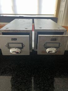 Vintage Pair Metal PILOT Filing Drawers