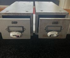 Vintage Pair Metal PILOT Filing Drawers