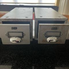 Vintage Pair Metal PILOT Filing Drawers