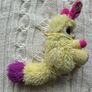 Bush Baby World PLUSH Yellow & floral Moveable Eyes 2018 about 6" Used Glue on the tail Please look at the pictures Image 4