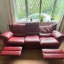 Italsofa Red leather 3 seater sofa with 2 recliners extremely comfortable Image 2