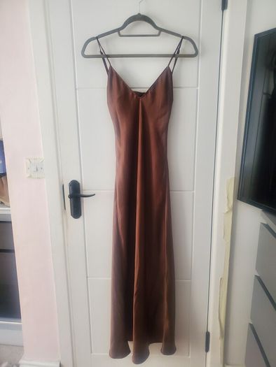 Chocolate Brown Satin Slip Dress