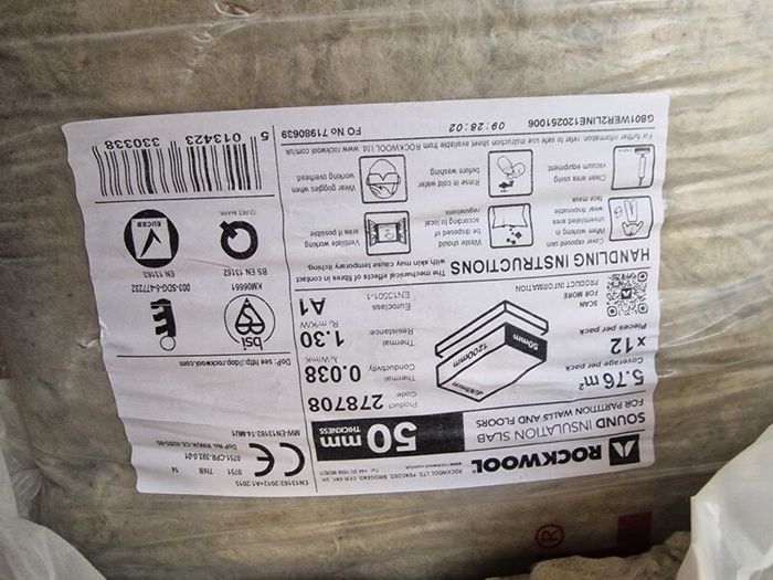 Rockwool Flexi Slab 1200Mm X 400Mm X 50Mm