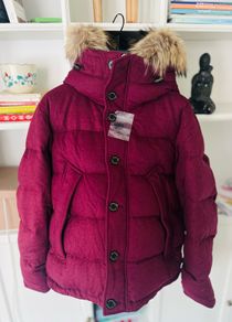 Burberry Faux Fur Trim Hooded Puffer Jacket Excellent Condition