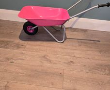 kids pink wheelbarrow
