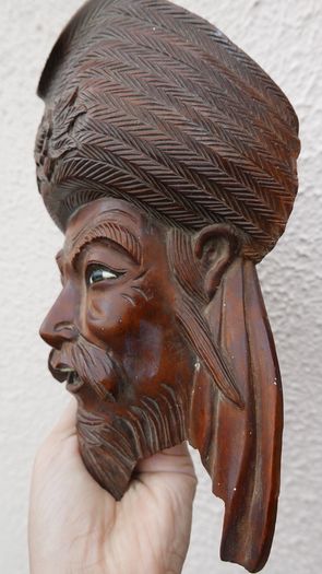 Vintage 19C Chinese Asian Oriental Wooden Hand Carved Mask ,Wood Mask Rose wood 10,5"