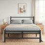 Double Bed Frame, 4ft6 All Metal Slats Support Platform Bed Frame with Under-Bed Storage Space, Easy Assembly, Noise Free, No Box Spring Needed, Black Image 8