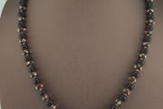 Antique Venetian African Style Eyes &amp; Brown African Glass Beads Necklace