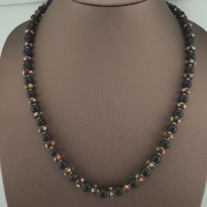Antique Venetian African Style Eyes & Brown African Glass Beads Necklace
