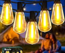 MASSIVE SALE FREE SHIPPING Festoon Lights Outdoor Mains Powered - 100Ft Garden String Lights with 50+3(Spare) LED Shatterproof