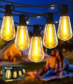 MASSIVE SALE FREE SHIPPING Festoon Lights Outdoor Mains Powered - 100Ft Garden String Lights with 50+3(Spare) LED Shatterproof