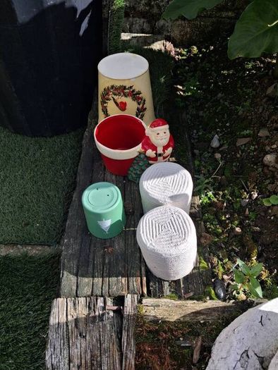 Selection of glazed & terracotta pots