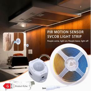 1pc 5.0meter COB Induction LED Strip Light with Motion Sensor, COB Smart LED Strip