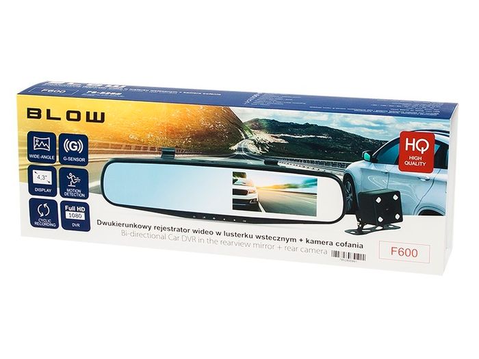 New DVR F600 4.5 Inch Full HD Video Mirror Car Front Rear Camera Mic # 1546