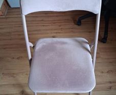 Pink brushed suedette fold up chair