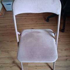 Pink brushed suedette fold up chair