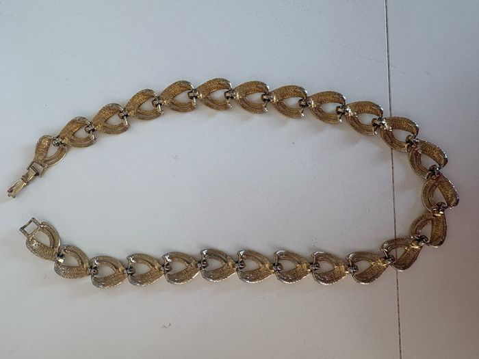 Vintage Gold Statement Link Collar Necklace