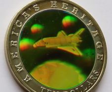 Space Shuttle Hologram 10 Dollars coin 2002