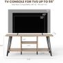 TV Unit for Living Room - 120cm Wooden TV Stand Cabinet with Open Shelves, Rounded Edges & Metal Legs, Modern Media Console TV Bench Image 3
