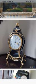 Original 19th-Century French Bracket Clock Set with Wall Console Professionally Serviced!