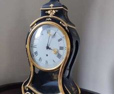 Original 19th-Century French Bracket Clock Set with Wall Console Professionally Serviced!