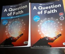 A question of faith, book & activity book, as new