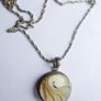 Vintage  Sterling Silver 925 Mother of Pearl Pendant on Chain - Unique Mother of Pearl Pendant length 18" - 15,9g Image 9