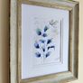 Blue Leaves, Golden Air / Original Watercolor Abstract Floral Painting Image 2