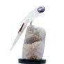 Elegant Crystal Macaw Figurine, Amethyst & Clear Stone, Home Decor Bird Sculpture, Unique Housewarming Gift Image 2