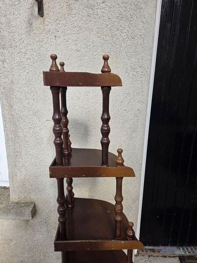 Vintage 5 Tier Wooden Corner Shelf
