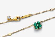 Pandora 4 Leaf Clover Gold P Pendant Necklace &amp; Earrings Set New