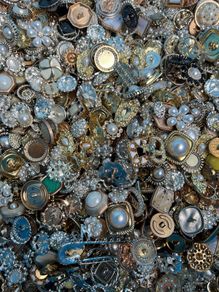 Mixed Random Imperfect Decorative Rhinestone, Pearl & Metal Craft Buttons