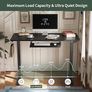 NEW SALE | Height Adjustable Electric Standing Desk with Keyboard Tray, 100 x 60 cm Sit Stand up Desk with Splice Board, Black Frame/Black Top Image 7