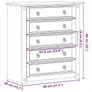 Chest of Drawers "Corona" 80x40x89 cm Solid Wood Pine Image 3
