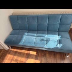 Blue Velvet sofa bed