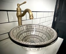 Hand painted Ceramic Moroccan bowl Sink