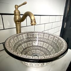 Hand painted Ceramic Moroccan bowl Sink