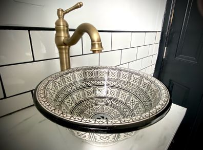 Hand painted Ceramic Moroccan bowl Sink