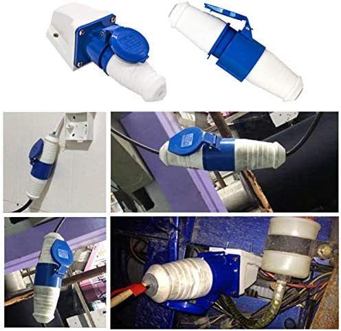 Blue Industrial Plug & Sockets MASO 16A 220v IP44 3 pin Industrial Site Plug & Wall Socket Waterproof IP44 Plug Connector Socket 2P+Earth Male/Female (#513)