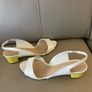 Charlie & Keith ladies white and yellow sling back shoes Image 2