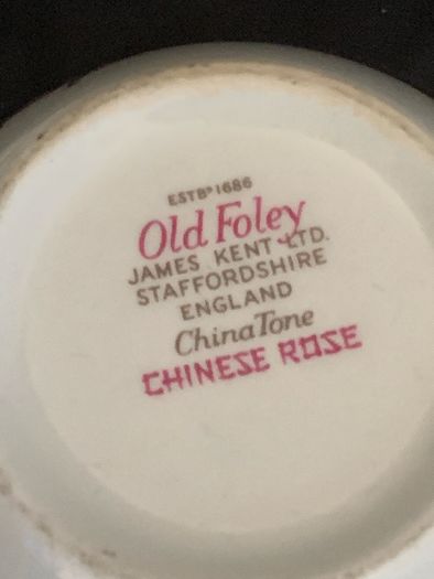 Vintage old Foley Chinese rose vase & bowl